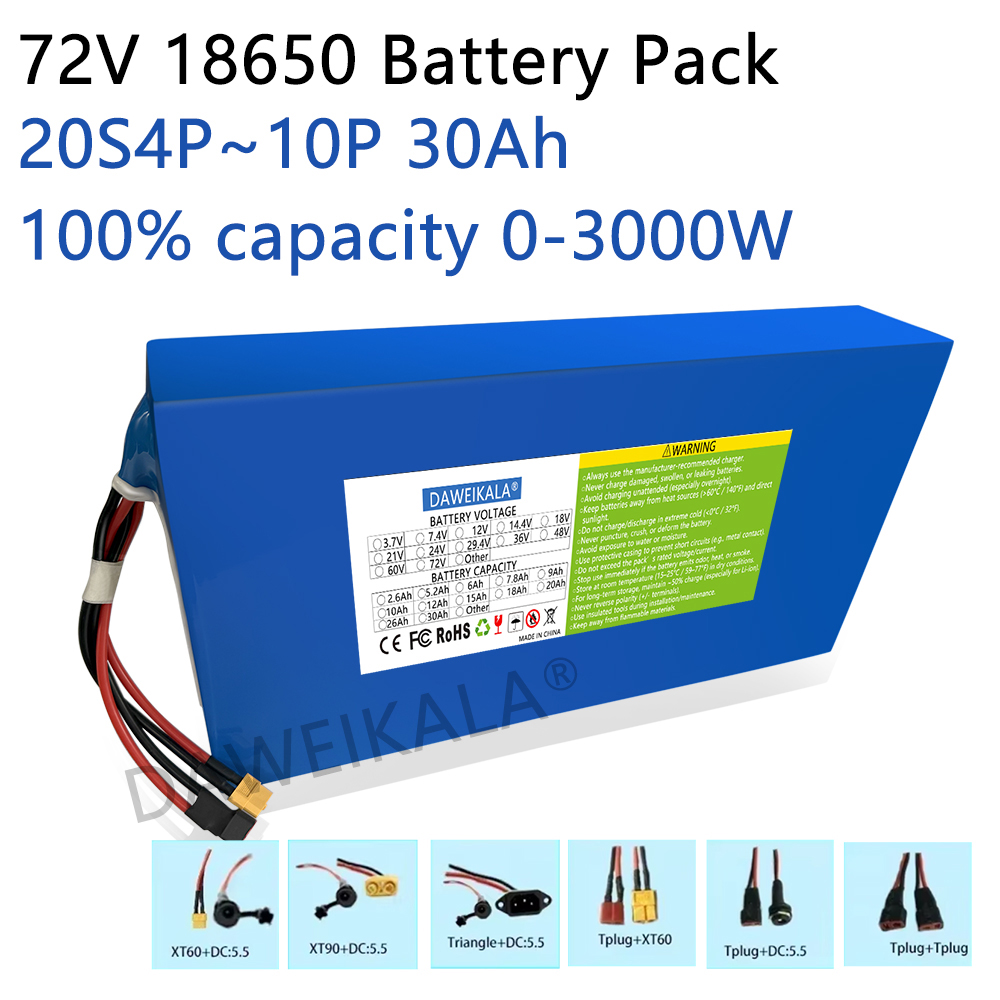 60V 30Ah Electric Scooter Battery - New 72V 12Ah-30Ah 18650 Battery pack