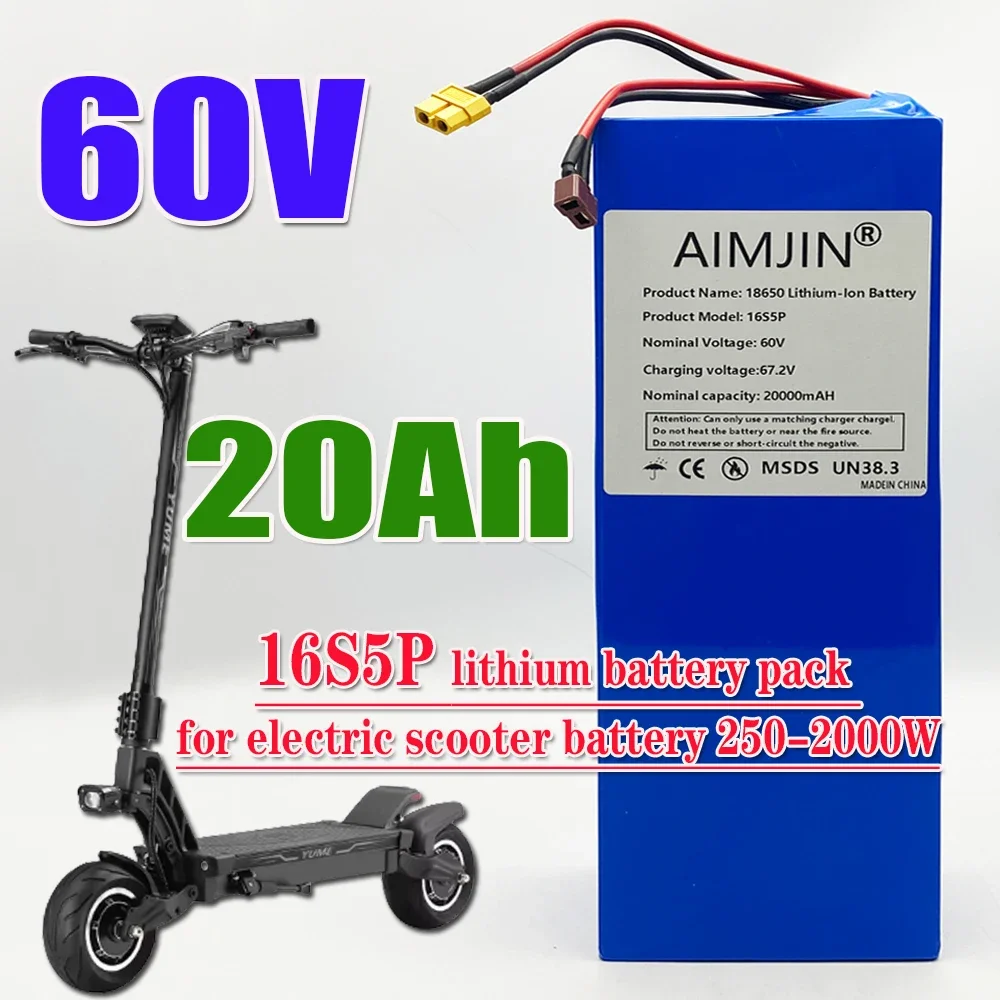 16S5P Battery Pack for 1000W 1 - đánh giá và giá 60V 30Ah Electric Scooter Battery