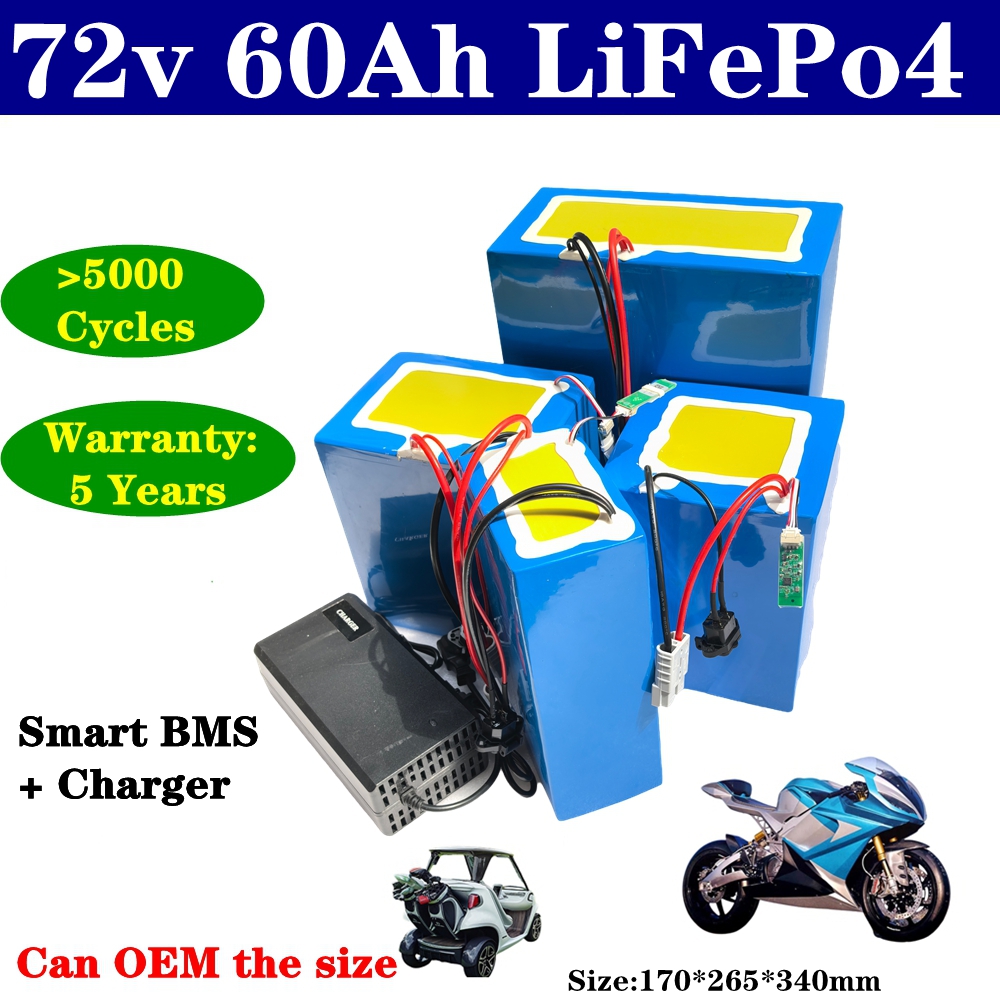 lithium 72V 60Ah lifepo4 batte - đánh giá và giá 72V 60Ah Lifepo4 Battery Pack
