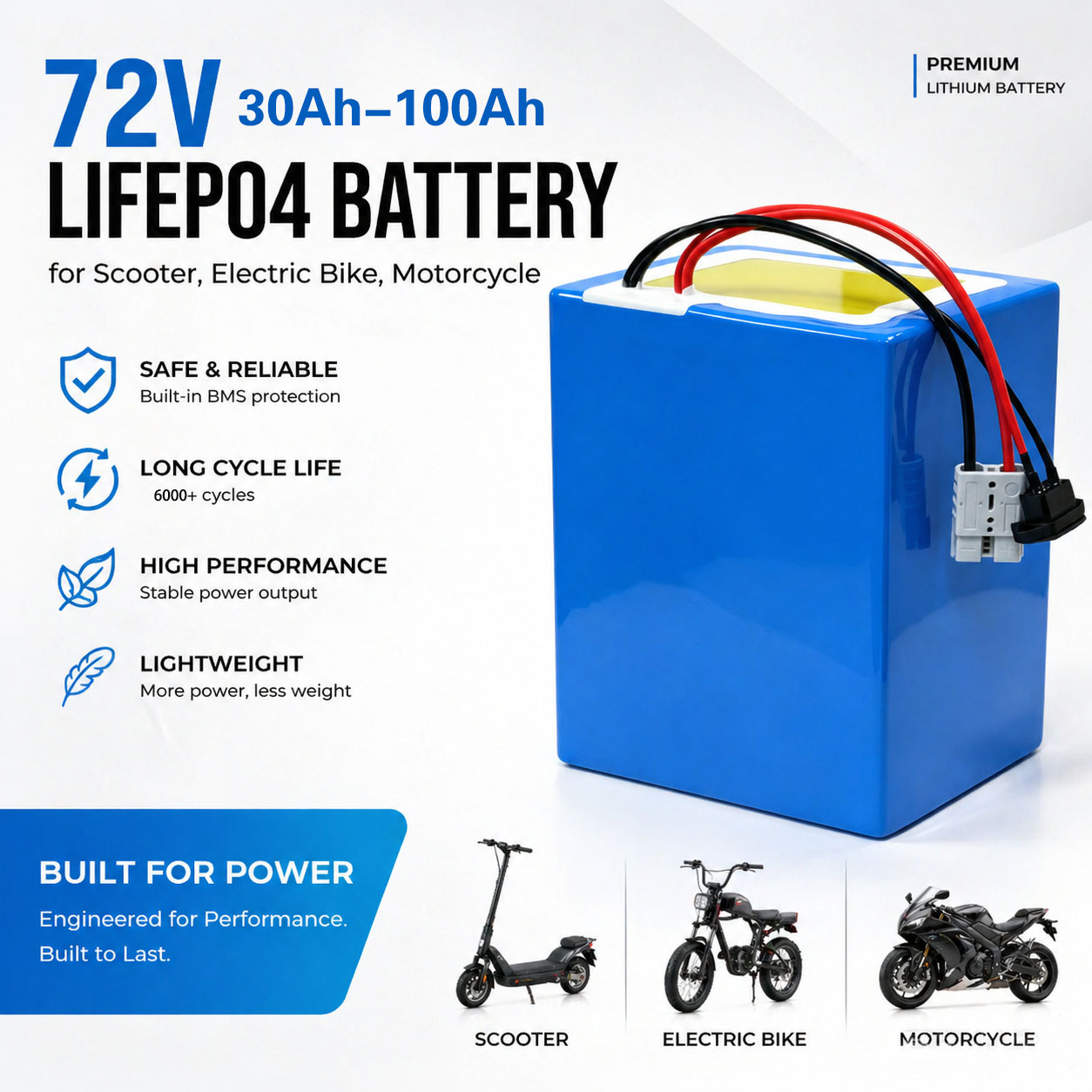 Lithium LiFePO4 72V 50Ah 60Ah  - đánh giá và giá 72V 60Ah Lifepo4 Battery Pack